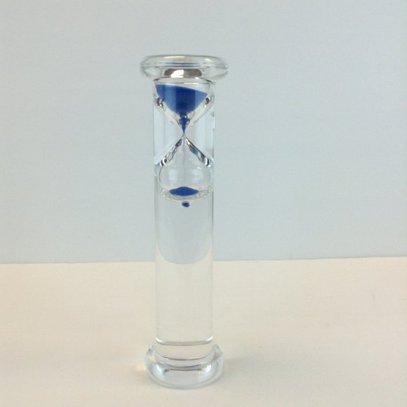 Newton Gravity Five Minute Hourglass Blue Sand Filled Liquid Filled Glass Timer - Picture 7 of 14